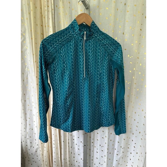 NWOT Pebble Beach Curve Geo Dry Luxe Performance Quarter Zip Rash Guard XS - Picture 2 of 7